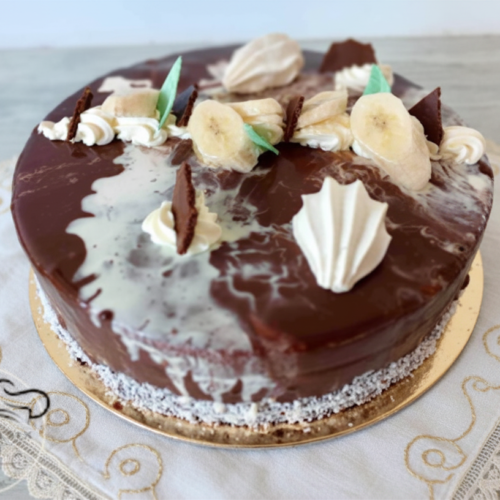 Entremet Chocolat & Banane – 10 à 18 parts