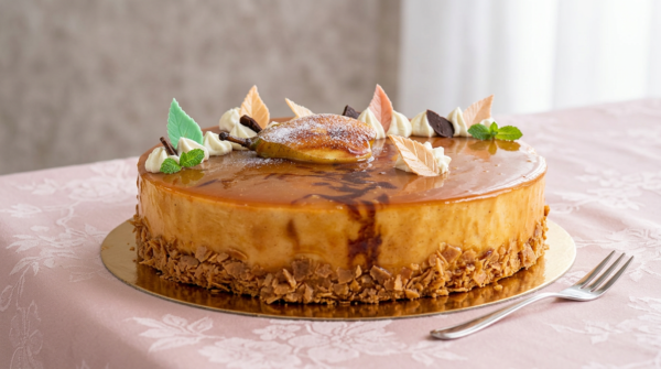 Entremet Poire & Caramel – 10 à 18 parts